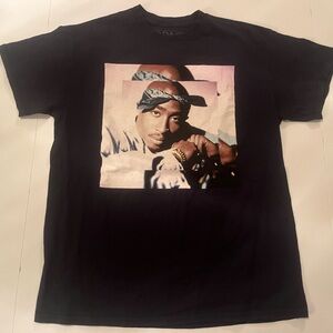 Graphic Tupac Shakur T-Shirt, Black, Size Medium